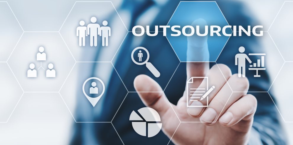 Outsourcing Human Resources Business Internet Technology Concept.